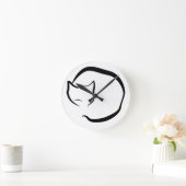 猫と4列に寝る時計 ラウンド壁時計 (ホーム)