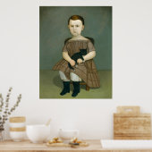 猫と ポスター (キッチン)