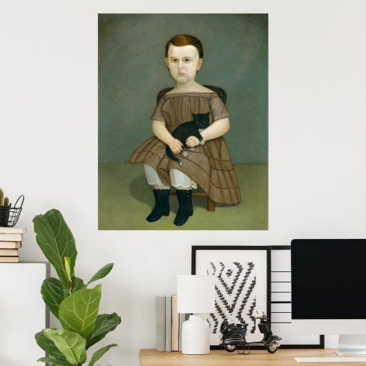 猫と ポスター (ホームオフィス)