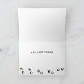 猫と《鳥》アメリカゴガラの最高の友人誕生日カード カード (内部)