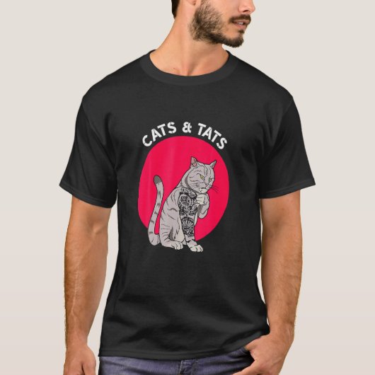 猫とAts猫Attoo猫A Tシャツ (正面)