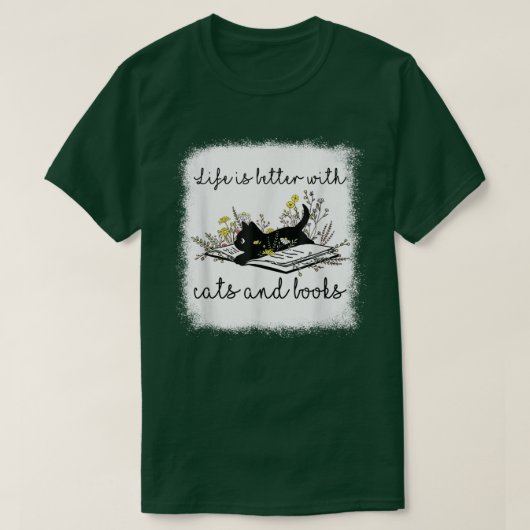 猫とBの方が女性用の猫の本 Tシャツ (デザイン正面)