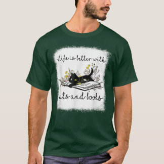 猫とBの方が女性用の猫の本 Tシャツ