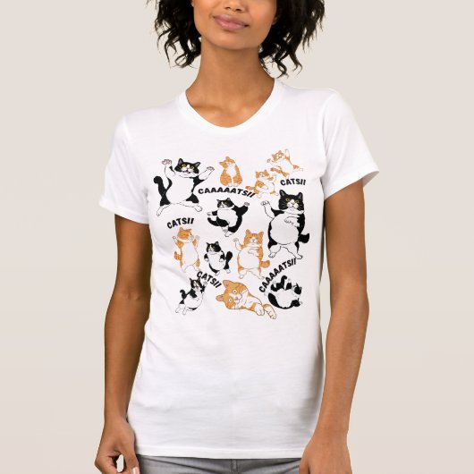 猫とCAAATS!! Tシャツ (正面)