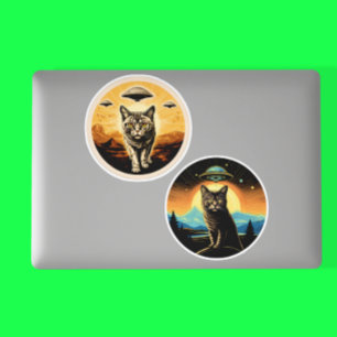 猫とUFO シール