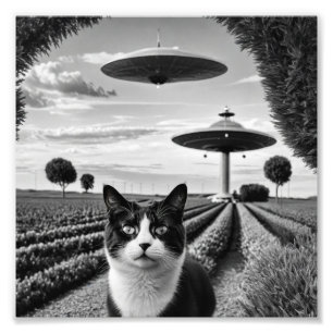 猫とUFO フォトプリント           