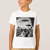 猫とUFO Tシャツ (正面)