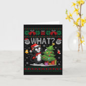 猫どおもしろいう黒猫クリスマスツリー醜いクリスマス カード (黄色い花)