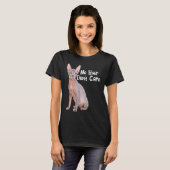 猫なし髪の毛を無気に毛のSphynx猫の所有者 Tシャツ (正面フル)