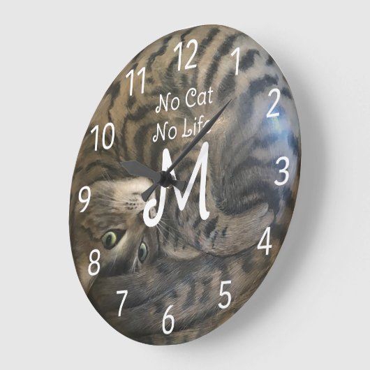猫なし ラージ壁時計 (傾斜)