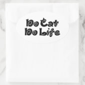 猫なし 楕円形シール (バッグ)