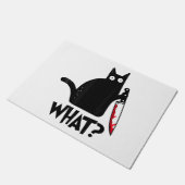 猫なにこれ+面白い+黒猫 ドアマット (アングル)