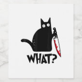 猫なに_面白い黒猫 ワインラベル (シングルラベル)