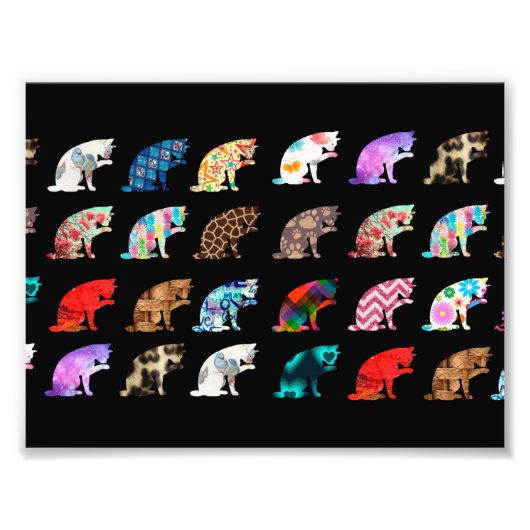 猫なめ模様 フォトプリント            (正面)