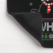 猫なんというおもしろい黒猫がクリスマスツリーを押し付ける マウスパッド (コーナー)