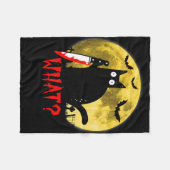 猫なんという殺意のある黒猫のナイフおもしろいH フリースブランケット (正面(横))