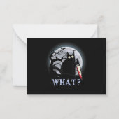 猫なんと殺意のある黒猫とナイフのハロウィーン ノートカード (正面)