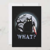 猫なんと殺意のある黒猫とナイフのハロウィーン 招待状 (正面)