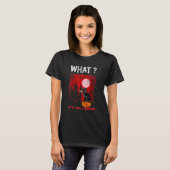 猫なんと殺意のある黒猫とナイフのハロウィーン Tシャツ (正面フル)