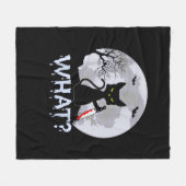 猫なん殺しの黒猫とナイフ・ハロウィン フリースブランケット (正面(横))