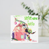 猫にちょうどおもしろいのクリスマスカードがありたいと思います サンキューカード (スタンド正面)