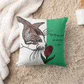 猫にとってバラほど甘い香りはない クッション (ブランケット)