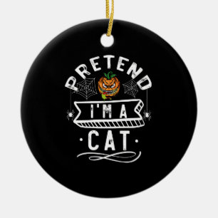 猫になりきりハロウィンコスチュームギフト セラミックオーナメント