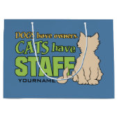 猫にはスタッフのカスタム抱き枕 ラージペーパーバッグ (正面)