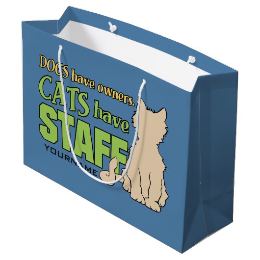 猫にはスタッフのカスタム抱き枕 ラージペーパーバッグ (裏面アングル)