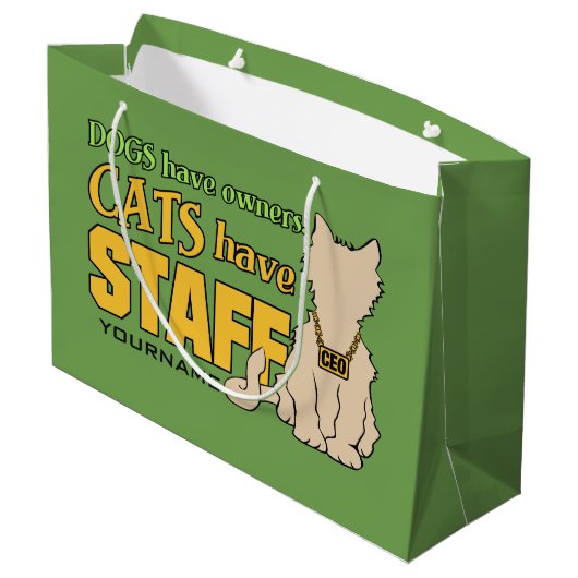 猫にはスタッフのカスタム抱き枕 ラージペーパーバッグ (裏面アングル)