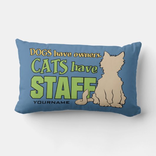 猫にはスタッフのカスタム装飾用クッション ランバークッション (裏面)