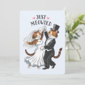 猫にゃにゃにゃ既婚カップル 猫 おもしろ 結婚式 招待状 (スタンド正面)