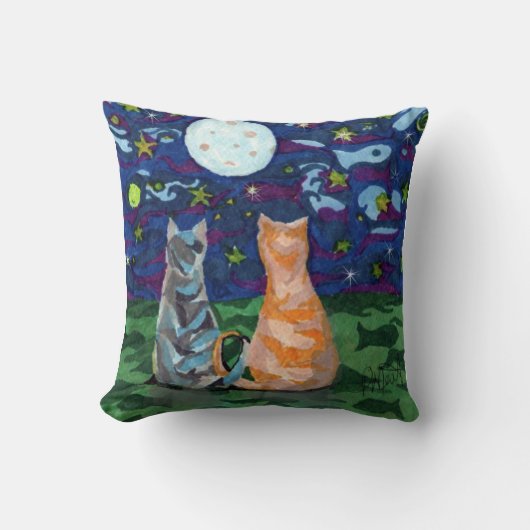 猫によってはリバーシブルの芸術が夢を見ます クッション (正面)