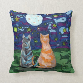 猫によってはリバーシブルの芸術が夢を見ます クッション