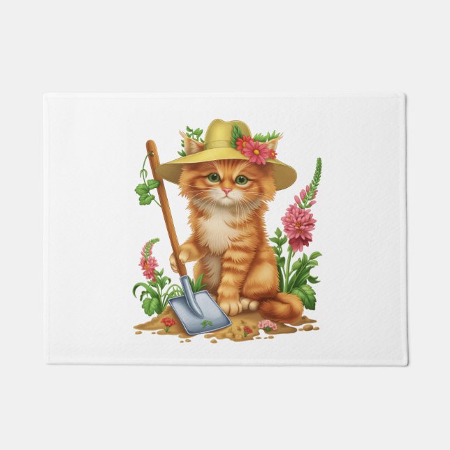 猫によるガーデニング ドアマット (正面)