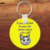 猫にカブの話をする キーホルダー (正面)