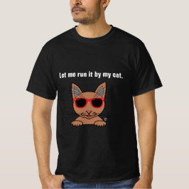 猫にチェックしてもらおう 面白いデザイン Tシャツ