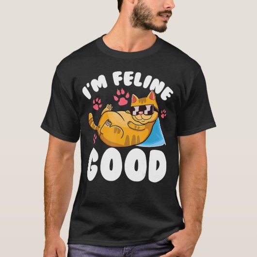 猫にバカにされた猫子ミーム Tシャツ (正面)