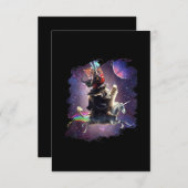 猫に乗る鶏ガメパンダラマ・ユニコーン サンキューカード (正面/裏面)