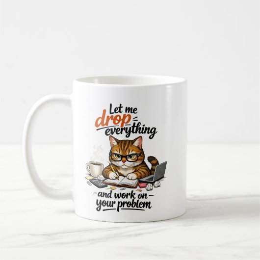 猫に仕事を任せろ コーヒーマグカップ (左)