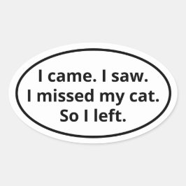 猫に会えなくて寂しかった オーバルステッカー 楕円形シール