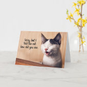 猫に何歳だか教えおもしろいた誕生日 カード (黄色い花)