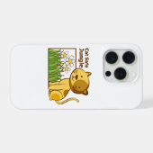 猫に優しいジャングル　可愛いトラ柄猫とクモの観葉植物のイラスト iPhoneケース (裏面横)