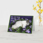 猫に共感するカード カード (黄色い花)