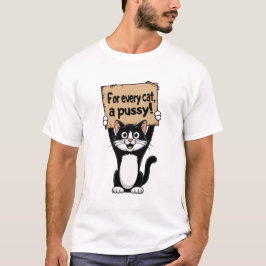 猫に対してプッシー! Tシャツ