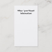 猫に対する猫科の動物の虐待 名刺 (裏面)