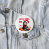 猫に対する麻薬とYesを断る 缶バッジ (インサイチュ)