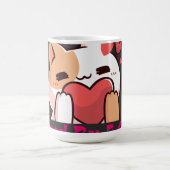 "猫に愛される かわいい猫 ブラックマグ" コーヒーマグカップ (中央)