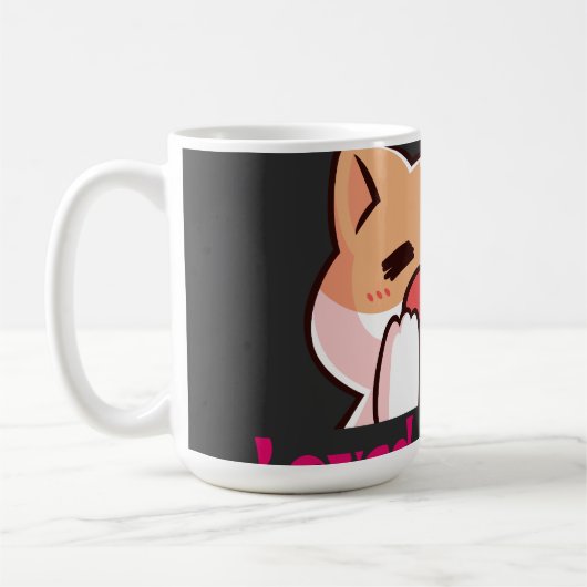 "猫に愛される かわいい猫 ブラックマグ" コーヒーマグカップ (左)