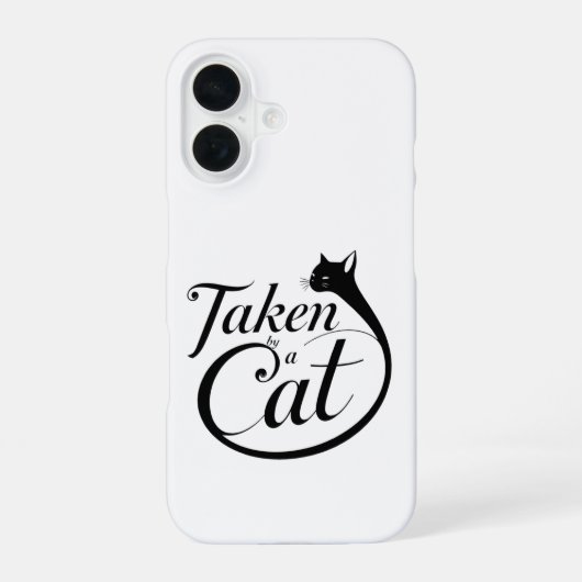 猫に支配される ミニマル・タイポグラフィーデザイン iPhone 16ケース (裏面)